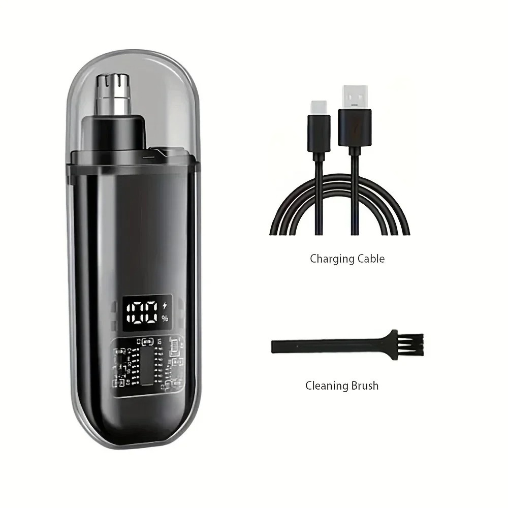 Men'S Grooming Hair Removal - เครื่องตัดขนจมูกและขนหูไฟฟ้าขนาดเล็ก พกพาสะดวก ชาร์จเร็วด้วย USB-C ใช้ซ้ำได้ สำหรับผู้ชาย