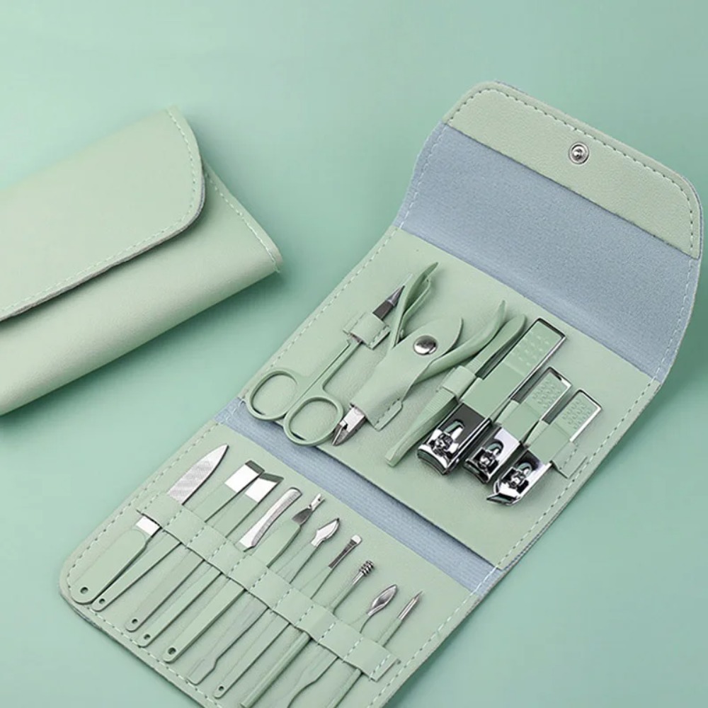 Nail Care Kit Mens - อุปกรณ์ที่ต้องมีที่บ้าน ชุดกรรไกรตัดเล็บอเนกประสงค์ 16 ชิ้น สำหรับแก้ไขปัญหาความต้องการที่หลากหลาย ชุดอุปกรณ์ดูแลเล็บมือ
