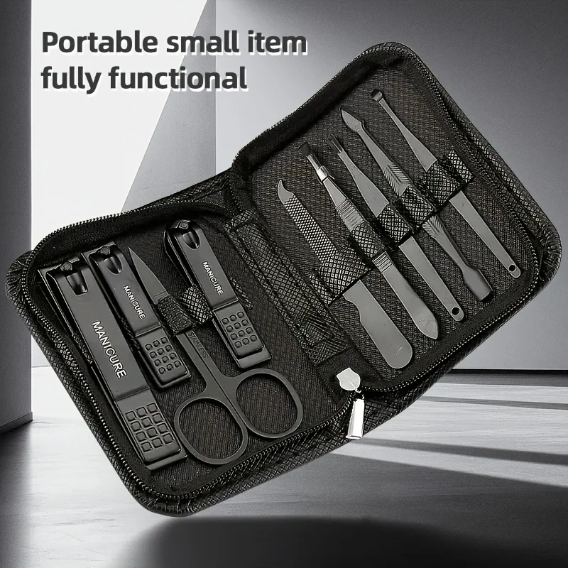 Nail Care Kit Mens - ชุดทำเล็บมือและเล็บเท้า 9 ชิ้น ชุดอุปกรณ์ดูแลเล็บสำหรับผู้หญิงและผู้ชาย ชุดทำเล็บมือและเล็บเท้า ชุดดูแลมือและเท้า