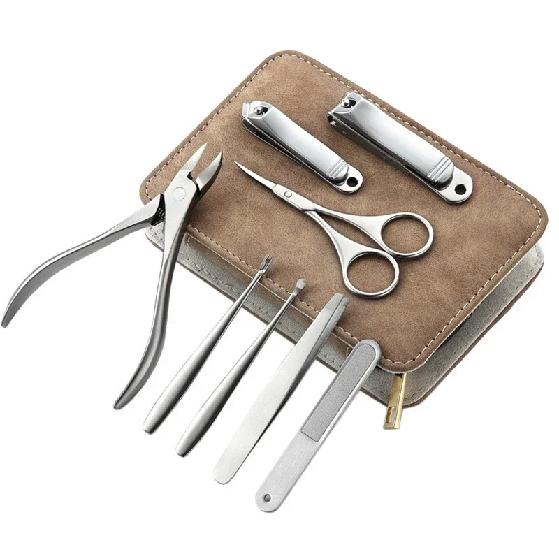 Mens Grooming Box - 8/12pcs Professional เล็บชุดสแตนเลสสตีลเล็บชุดเครื่องตัดเล็บเท้า Travel Pedicure เครื่องมือสําหรับสตรีและผู้ชาย