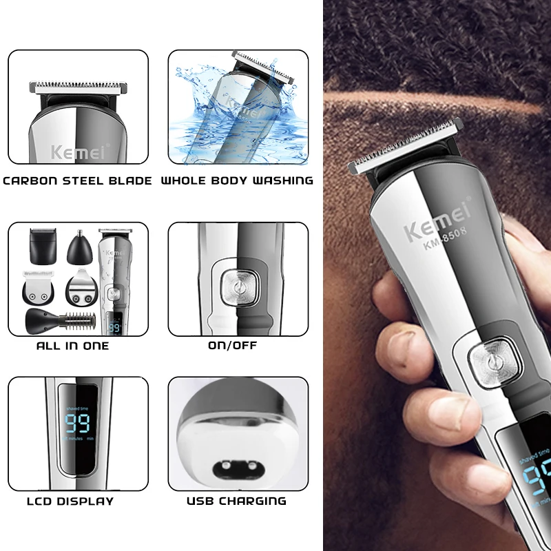 เครื่องโกนหนวด Kemei รุ่น KM-8 - Mens Grooming Box บทวิจารณ์และราคา